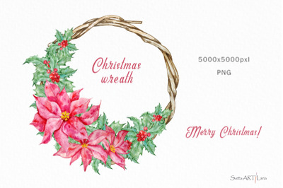 Christmas single Wreath Clipart PNG