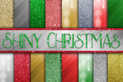 Shiny Christmas Digital Papers