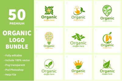 50 Organic Logo Bundle
