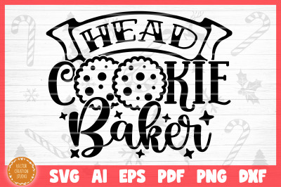 Head Cookie Baker Christmas Baking SVG Cut File
