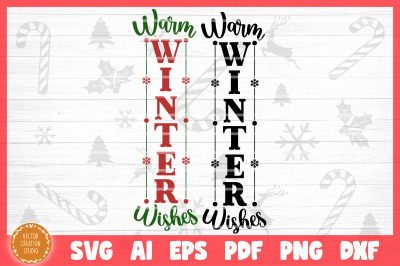 Warm Winter Wishes Christmas Porch SVG Cut File