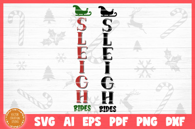 Sleigh Rides Christmas Porch SVG Cut File