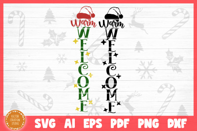 Warm Welcome Christmas Porch SVG Cut File