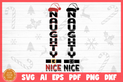 Naughty Nice Christmas Porch SVG Cut File