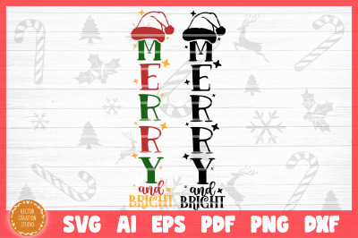 Merry And Bright Christmas Porch SVG Cut File