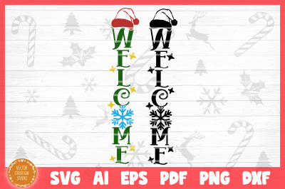 Welcome Christmas Porch SVG Cut File