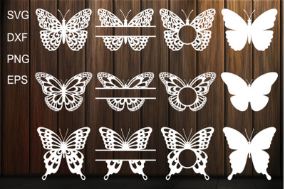 Butterfly SVG, Butterfly Monogram Frame, Butterfly Template