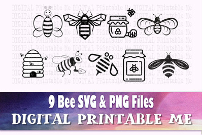 Bees svg bundle&2C; honey bee silhouette&2C; beehive outline&2C; cute bee PNG&2C;