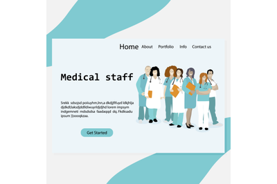 Landing page medical staff&2C; clinic or hospital homepage