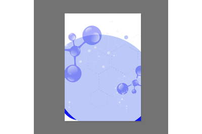 Template molecular scientific banner poster. Atom structure design