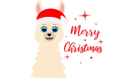 Llama Santa Claus svg&2C;  Baby Shirt cut file &2C; alpaca svg&2C; Christmas SV