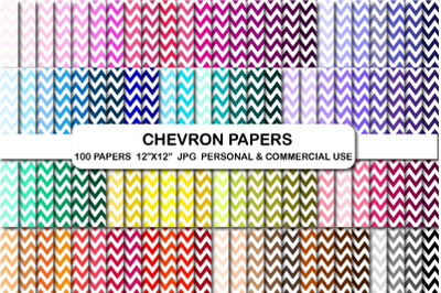 100 chevron digital papers, Chevron background papers pack