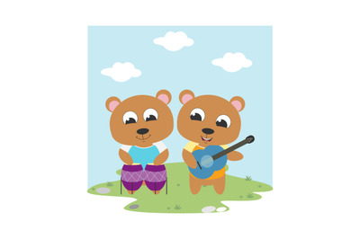 bear play music