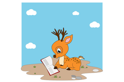 DEER READING A BOOK