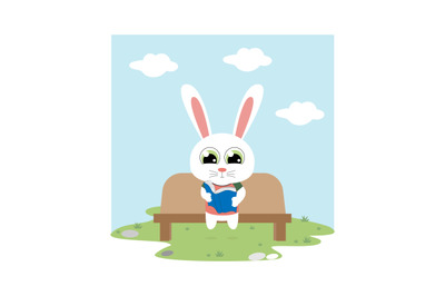 rabbit read a book