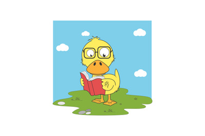 duck reading a book