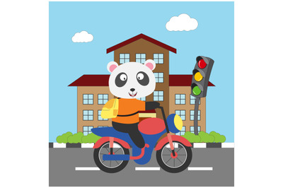 panda ride motorcycle