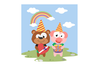 pig and bear birthday