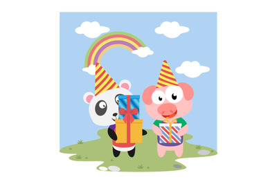 pig and panda birthday