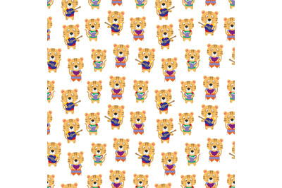 pattern of cute tiger animal cartoon