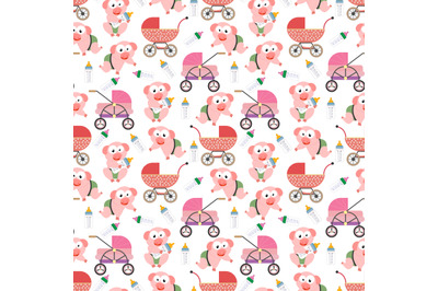 pattern of cute baby pig animal cartoon