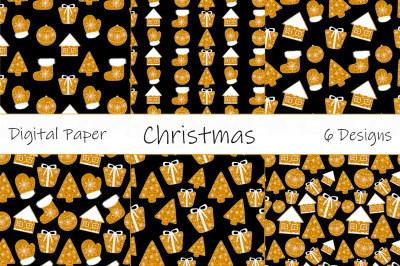 New Year pattern. Christmas golden pattern. Christmas SVG