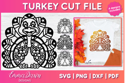 Turkey SVG | Thanksgiving Zentangle Cut File