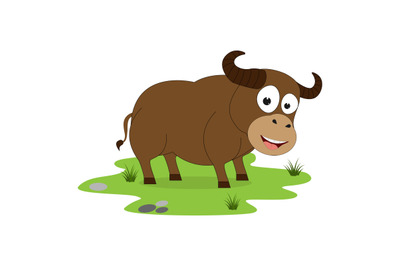 cute buffalo animal cartoon