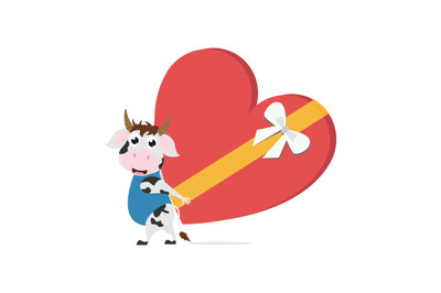 cow with big love