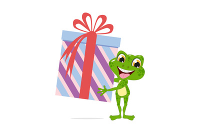 frog with big gift