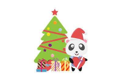 panda with gift