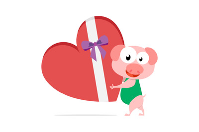 pig with love gift