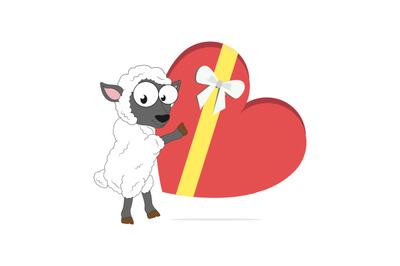 sheep with love gift