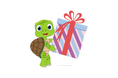 turtle with big gift