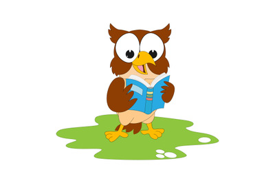 owl reading a book