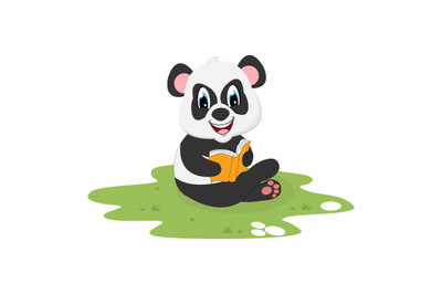 panda reading a book