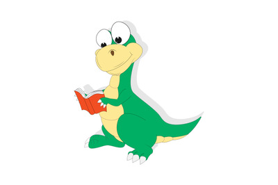 dinosaur reading a book