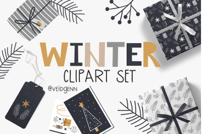 Winter clipart set - 42 christmas elements