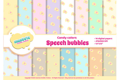 Digital Paper Pack - speech bubbles