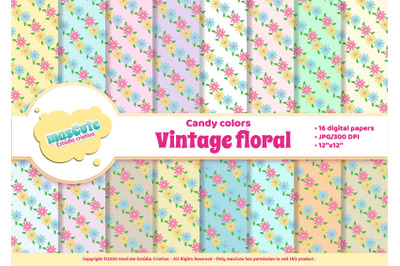 Digital Paper Pack - vintage floral