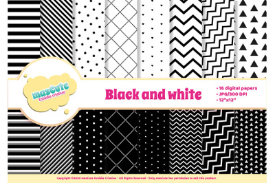 Digital Paper Pack - black and white