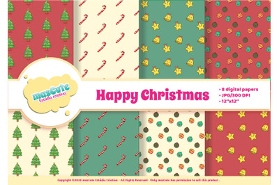 Digital Paper Pack - Happy Christmas