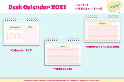 Desk Calendar 2021 Template