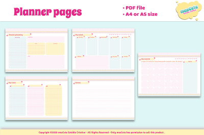 Planner template Printable Pages size A5 A4