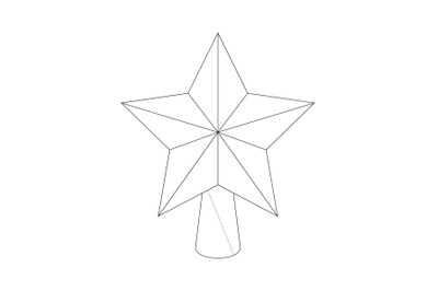 Christmas Star Outline Icon Vector