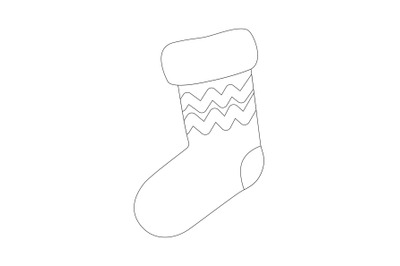 Christmas Sock Outline Icon Vector