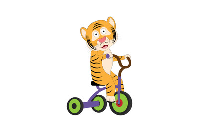 tiger with bicycle