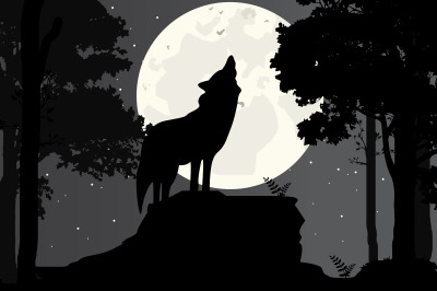 wolf silhouette