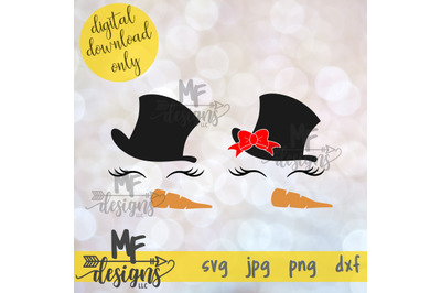 Snowman Faces for Boys and Girls SVG DXF JPEG PNG