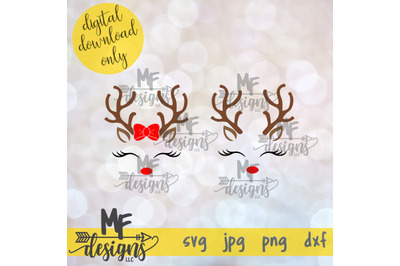 Reindeer Faces for Boys and Girls SVG DXF JPEG PNG